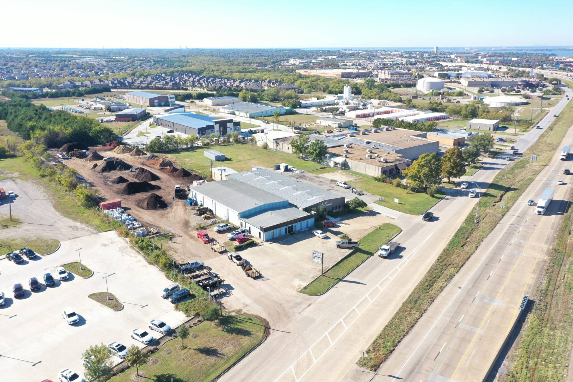 Aerial view of yard at Living Earth Rockwall